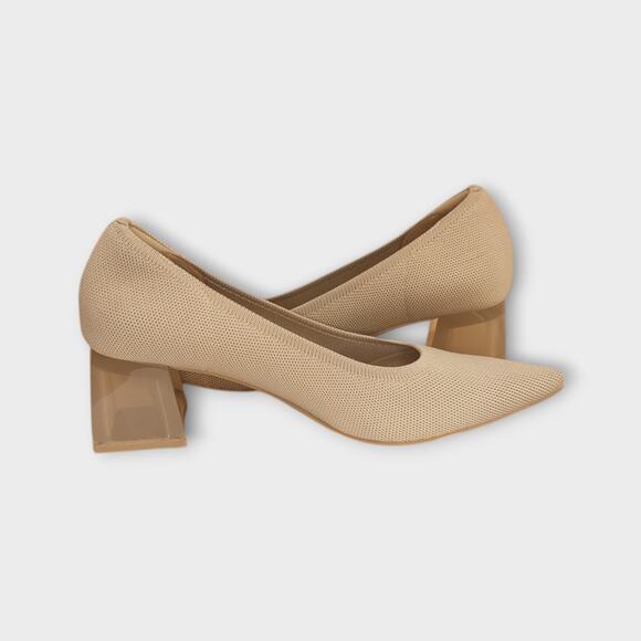 Womens Vivaia Beige Chunky Heel Pointed Toe Size EU 41 US 9.5 - Picture 9 of 11